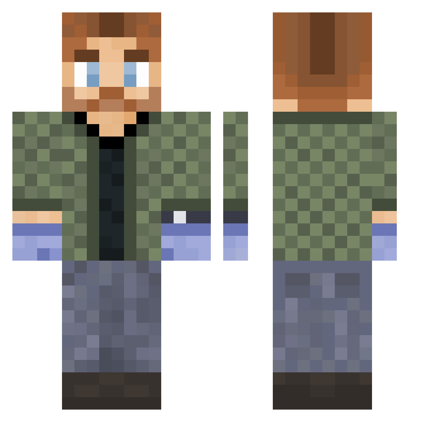 QuArTzy88 Minecraft skin, front and back view