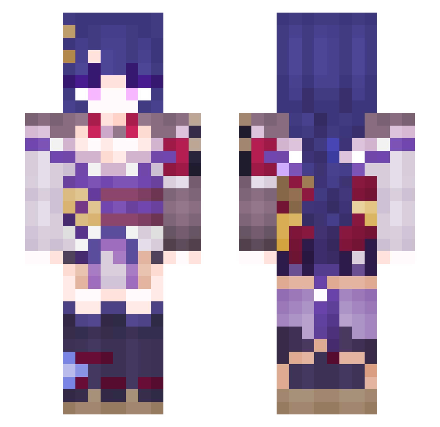 Shiggy4307 Minecraft skin, front and back view