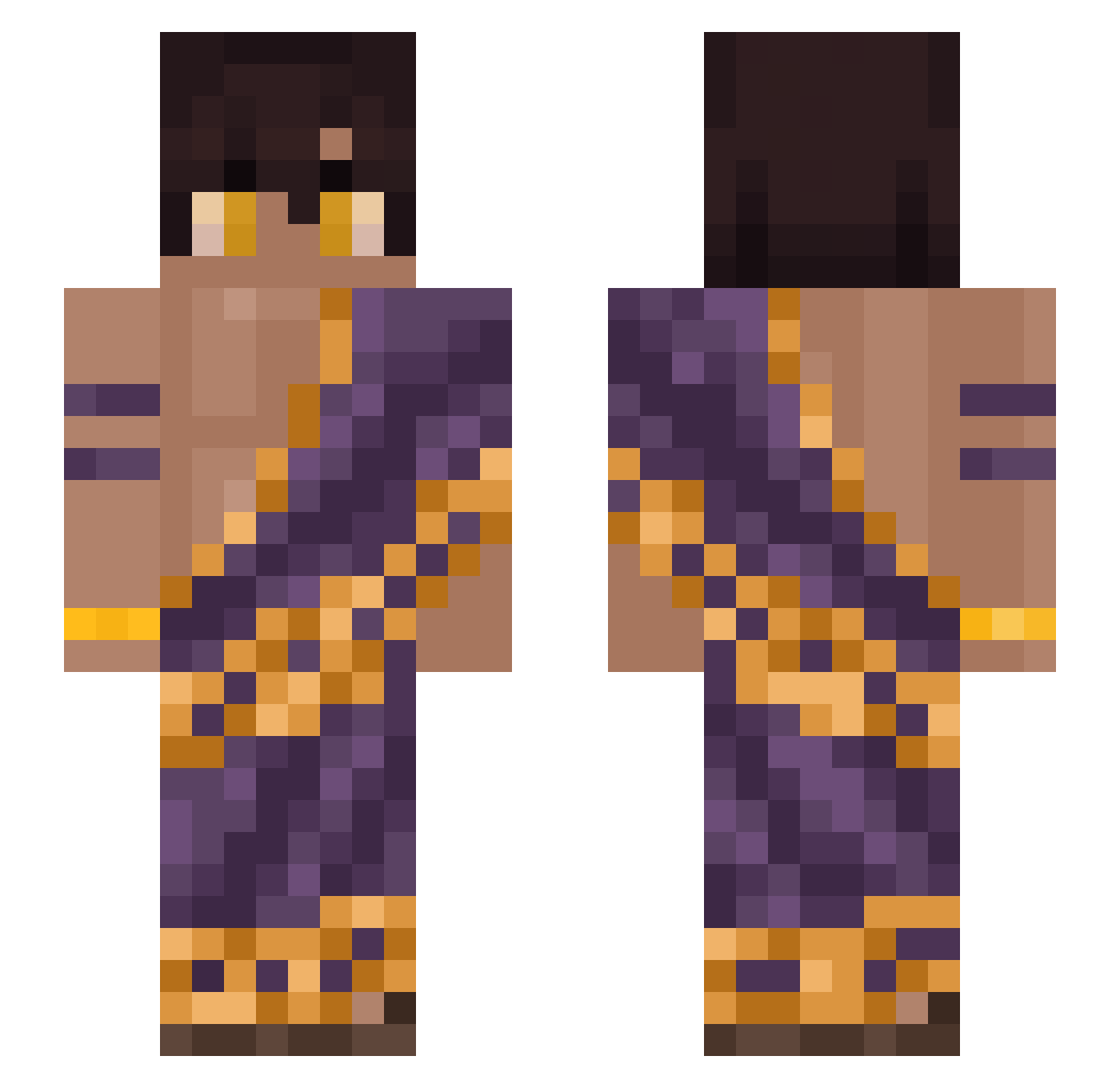 DoesJellyKing Minecraft skin, front and back view