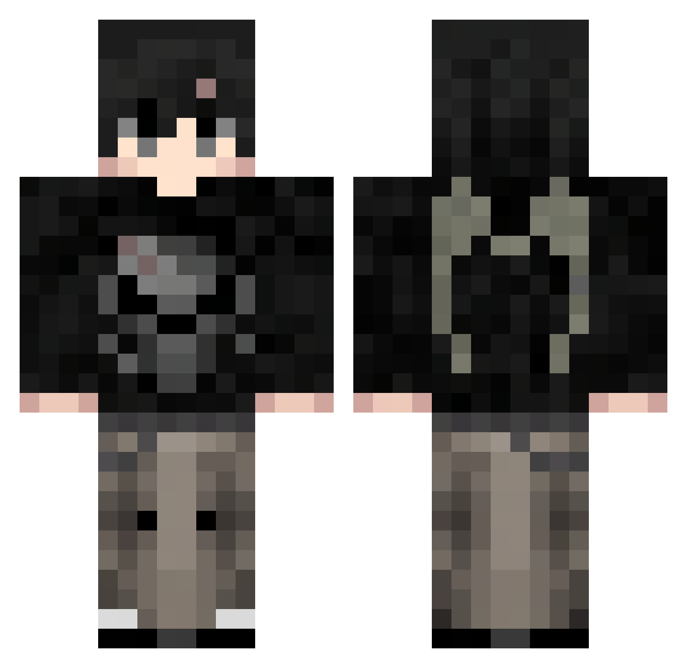KesGD Minecraft skin, front and back view