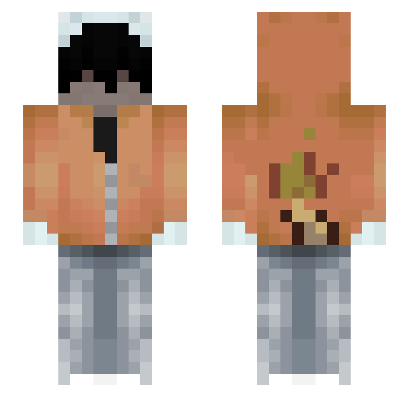 xolax Minecraft skin, front and back view