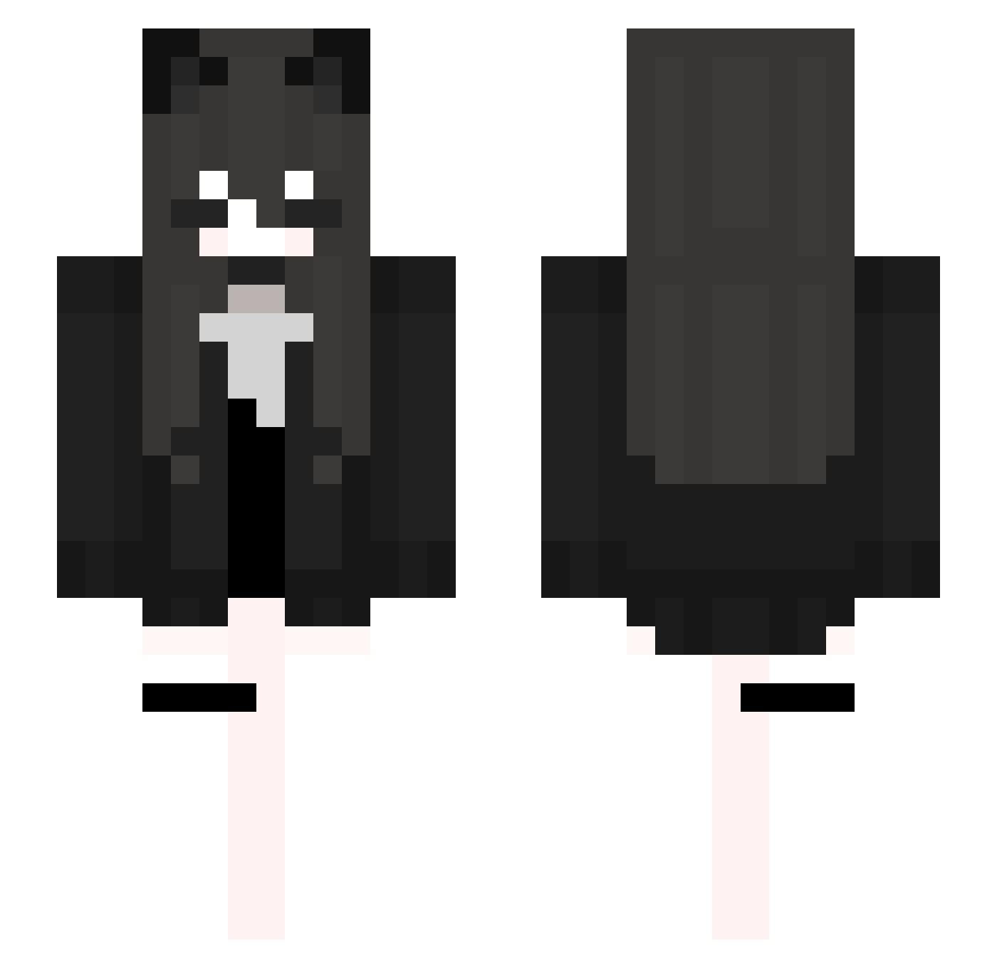 PurpleTheAngel Minecraft skin, front and back view