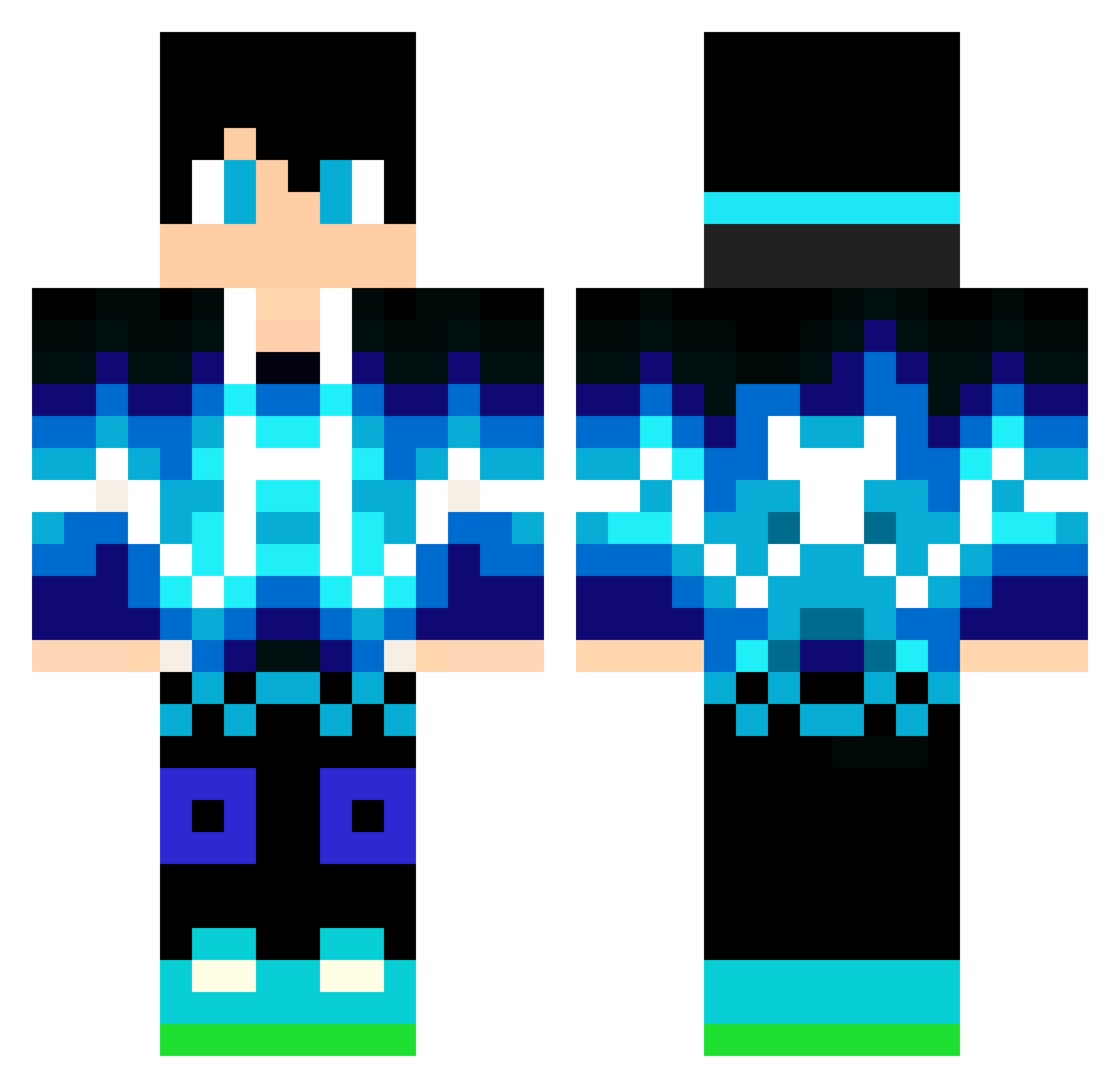 SpanishPlumber Minecraft skin, front and back view