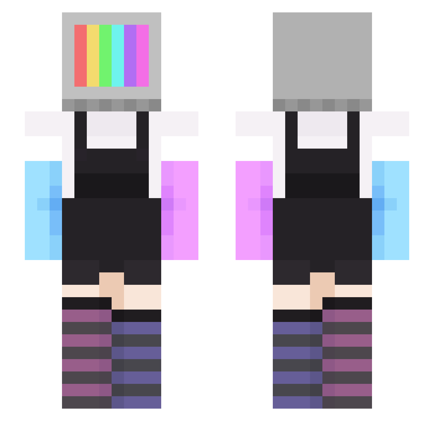 LynxPupp Minecraft skin, front and back view