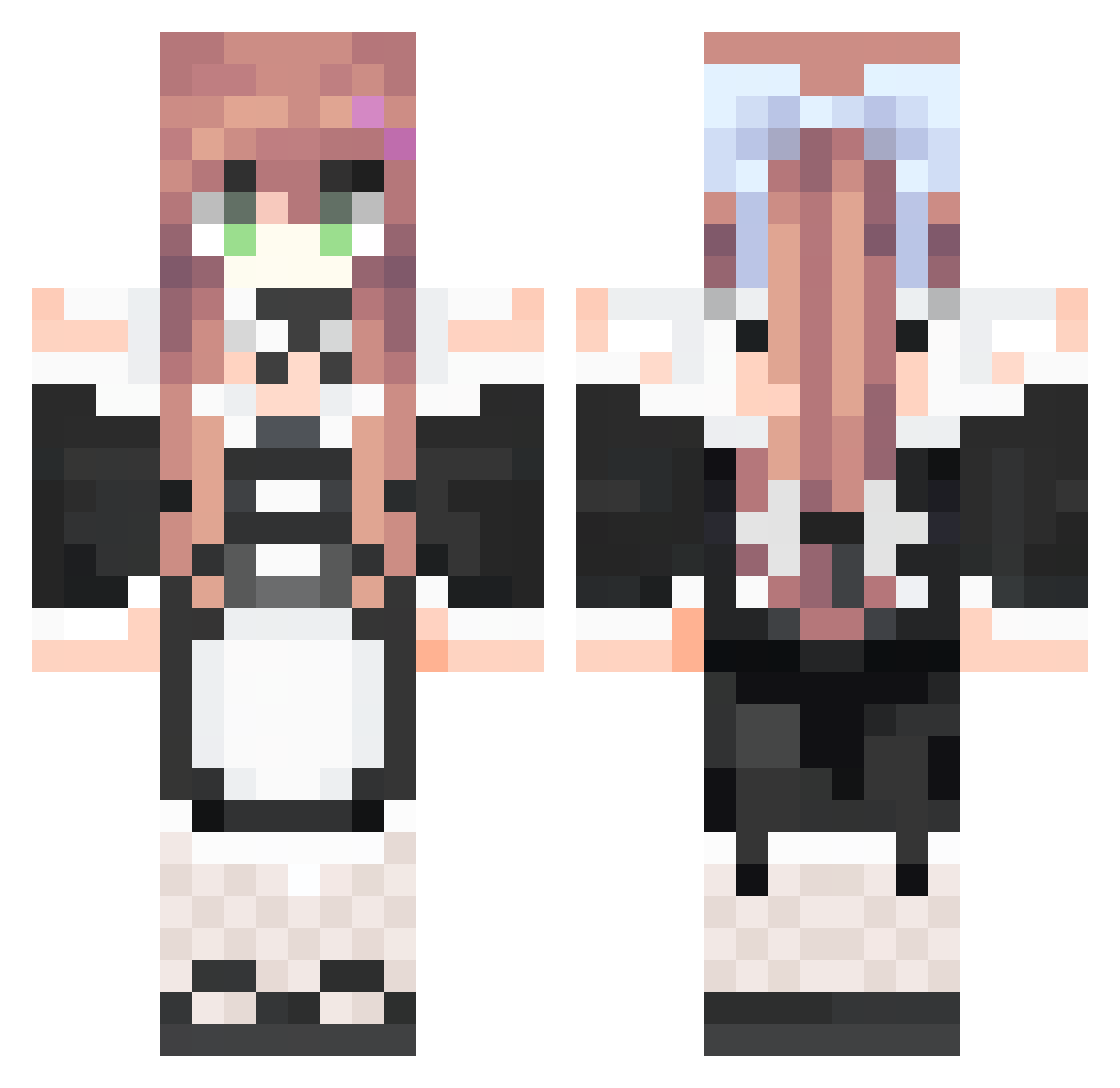 zqzk Minecraft skin, front and back view