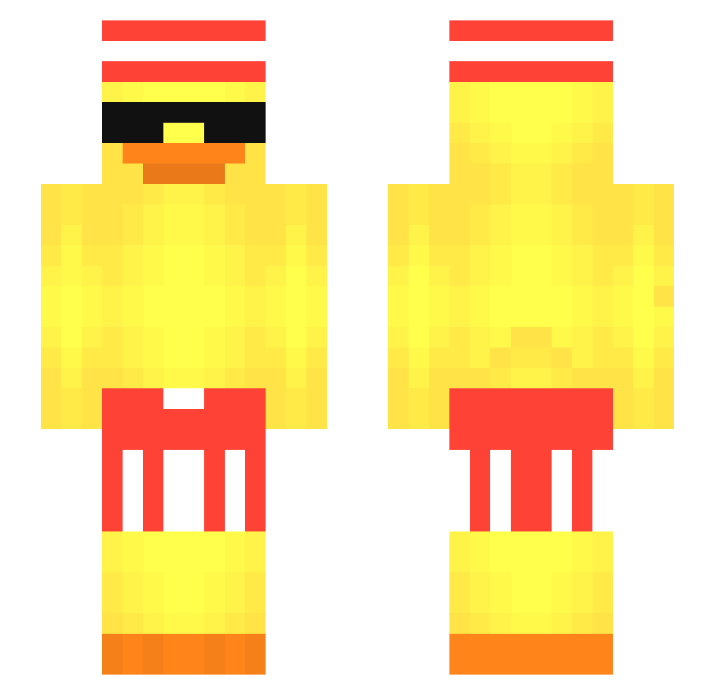CleanerBiene36 Minecraft skin, front and back view