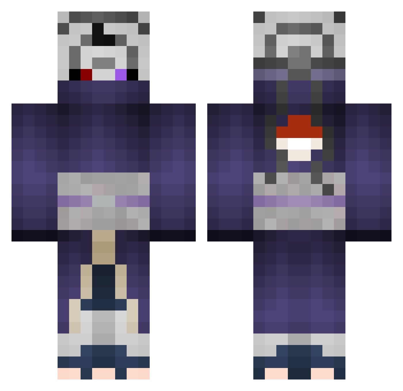 iamnotalive Minecraft skin, front and back view