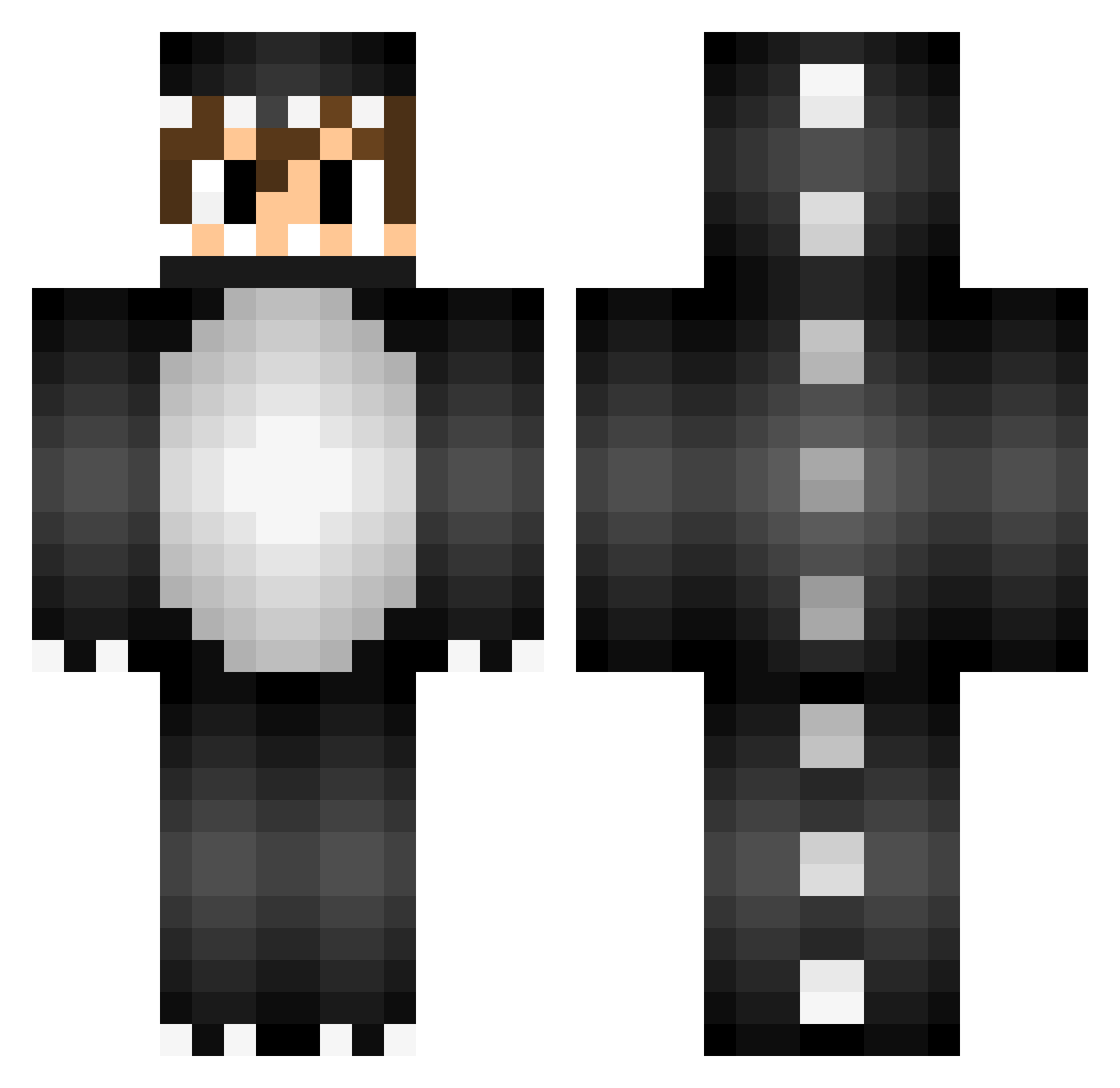 RaydenMCPVP Minecraft skin, front and back view