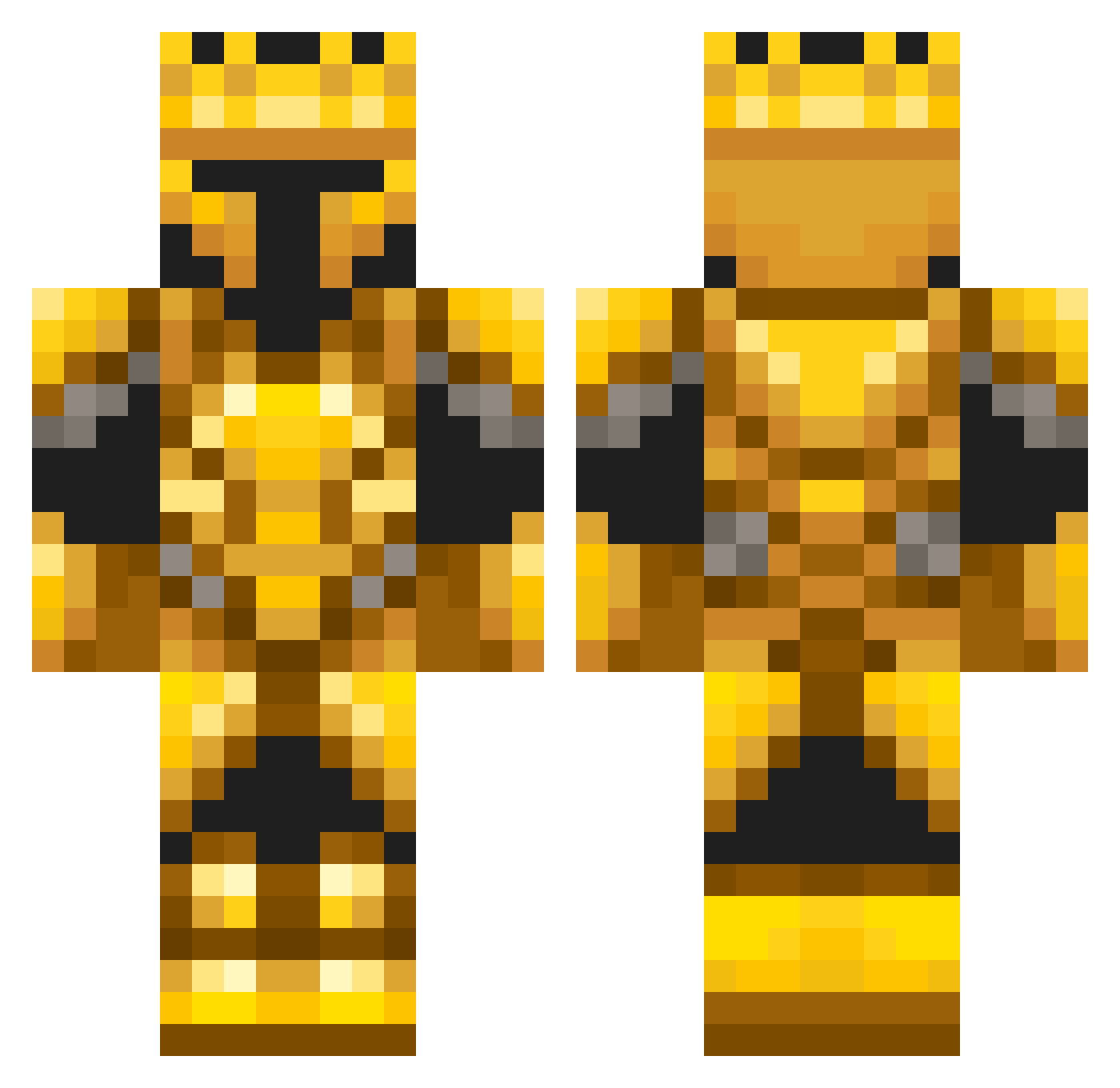 Friidix Minecraft skin, front and back view