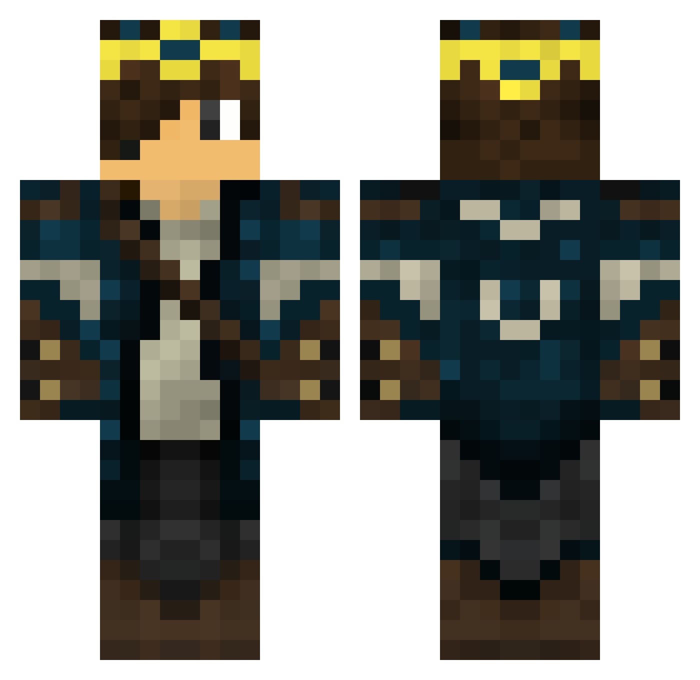 Thriller Minecraft skin, front and back view