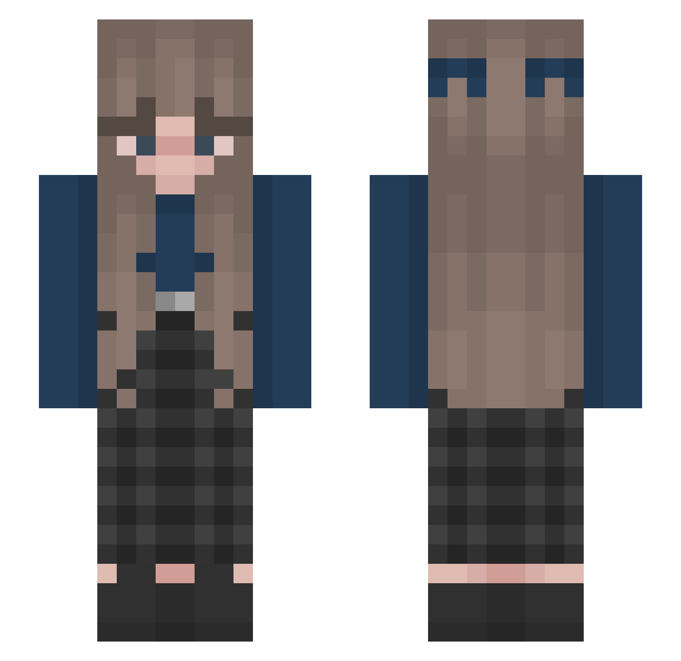 staynessa Minecraft skin, front and back view