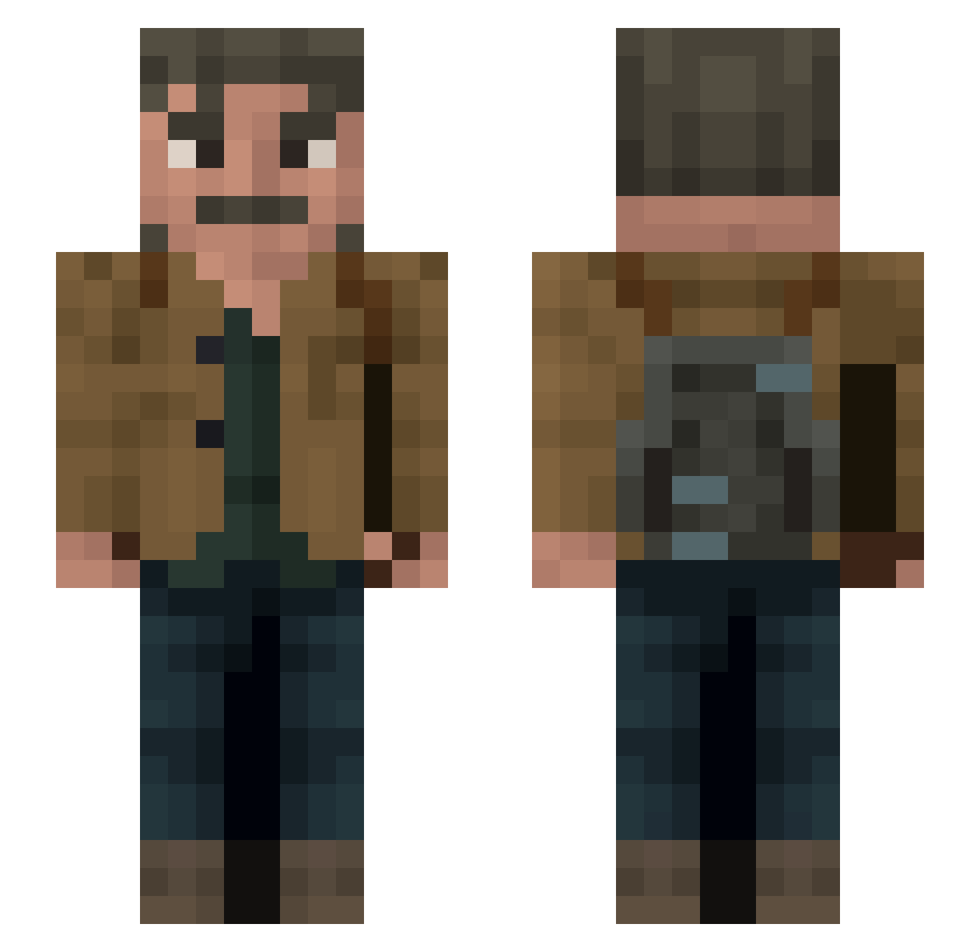 Zeddik Minecraft skin, front and back view