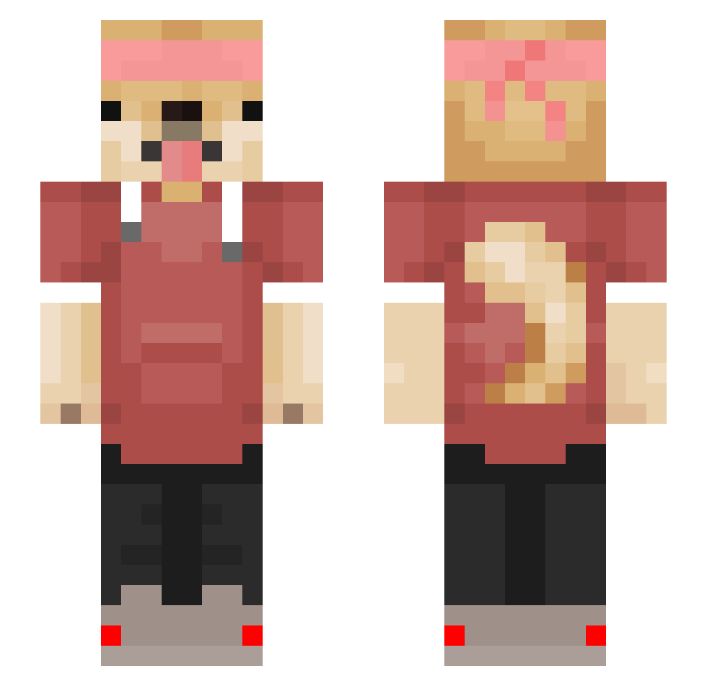 Teletuby Minecraft skin, front and back view