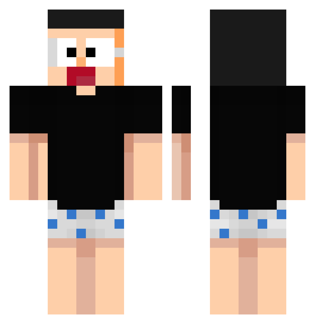 Starboysten Minecraft skin, front and back view