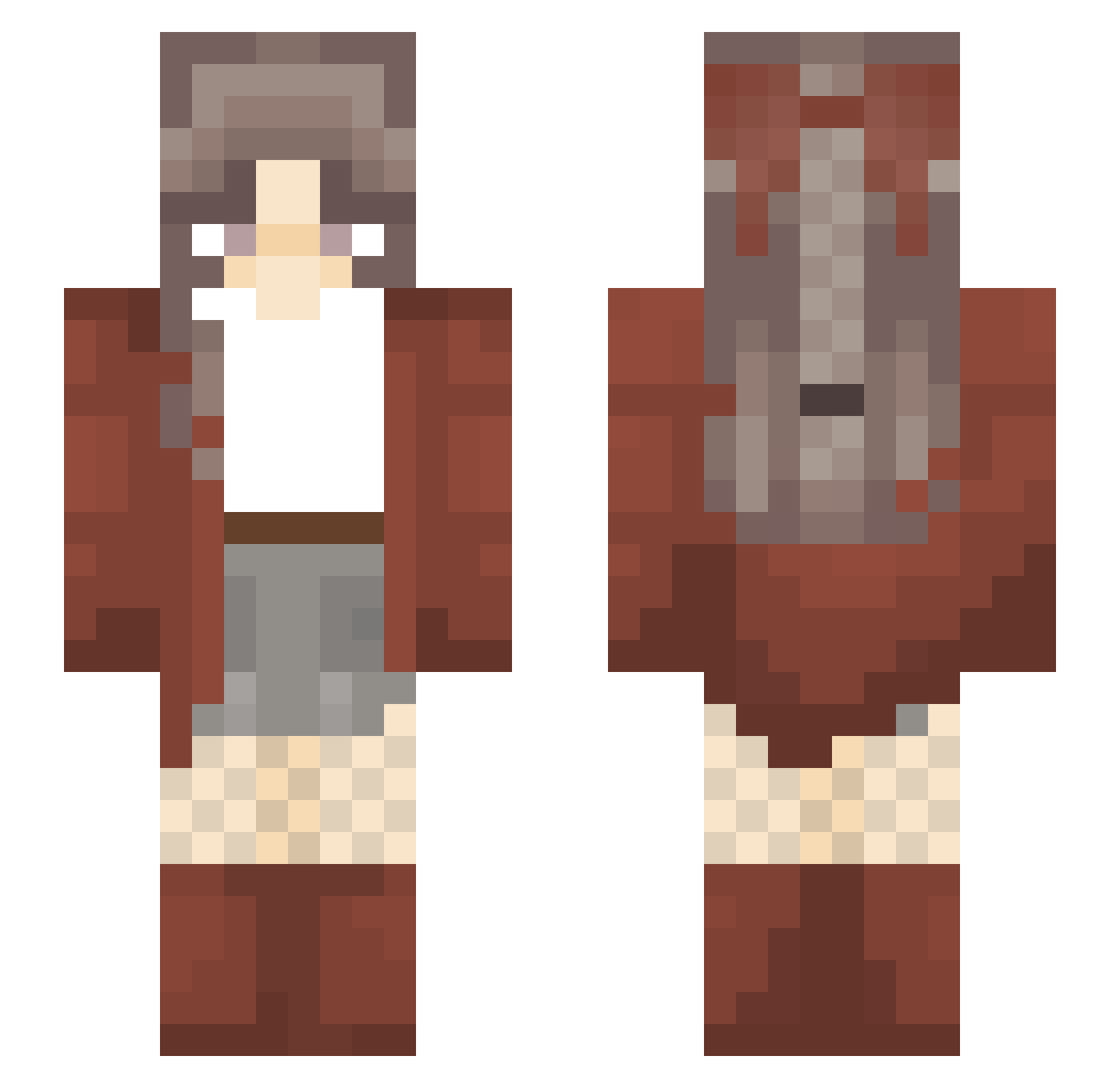 cottage_corpse Minecraft skin, front and back view