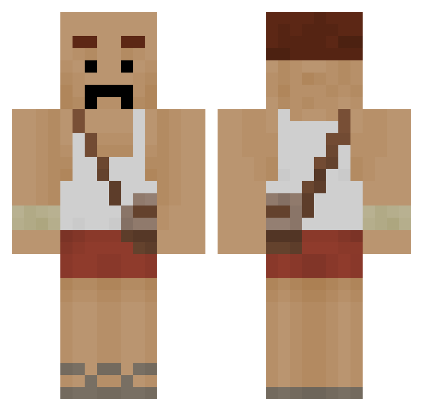 JinChao Minecraft skin, front and back view