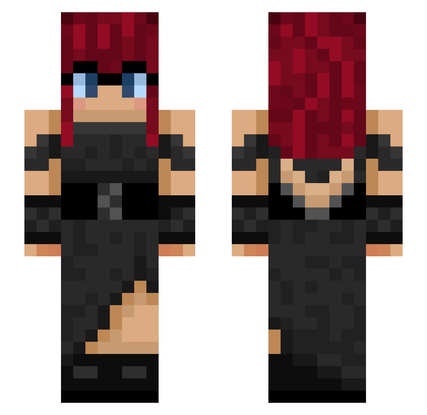 BunnyM4 Minecraft skin, front and back view