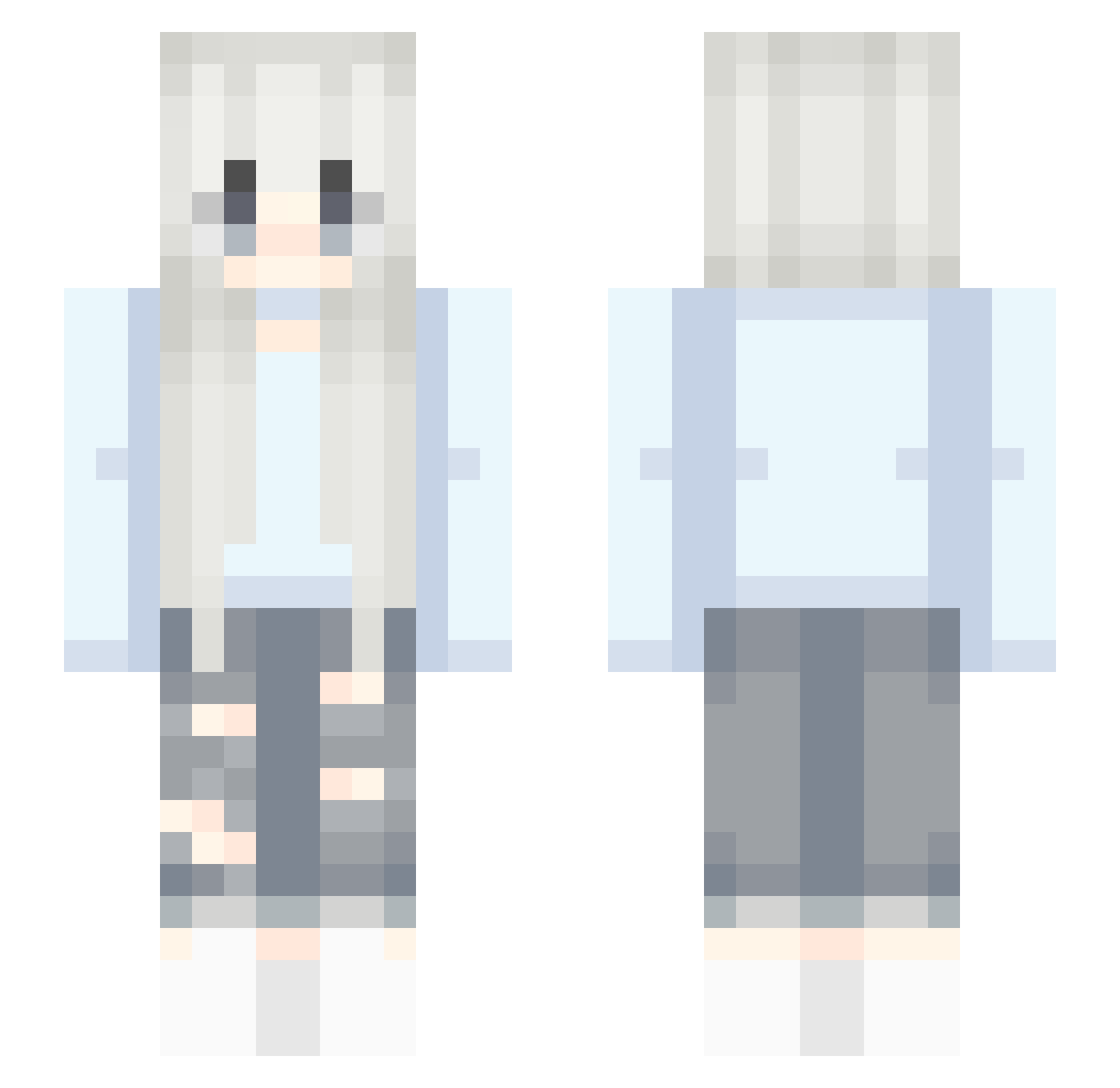 whrabbit647 Minecraft skin, front and back view