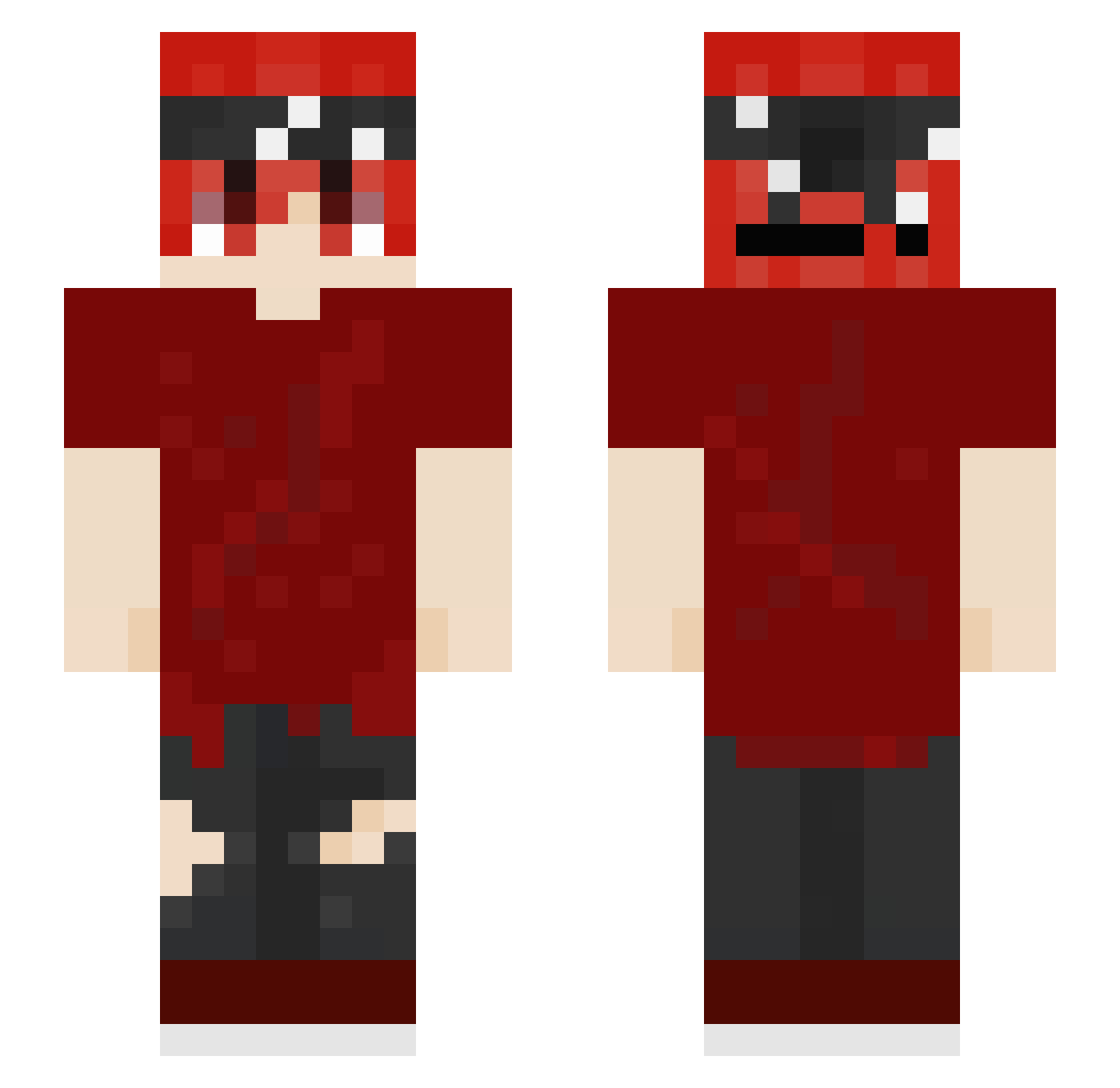 Brooky Minecraft skin, front and back view