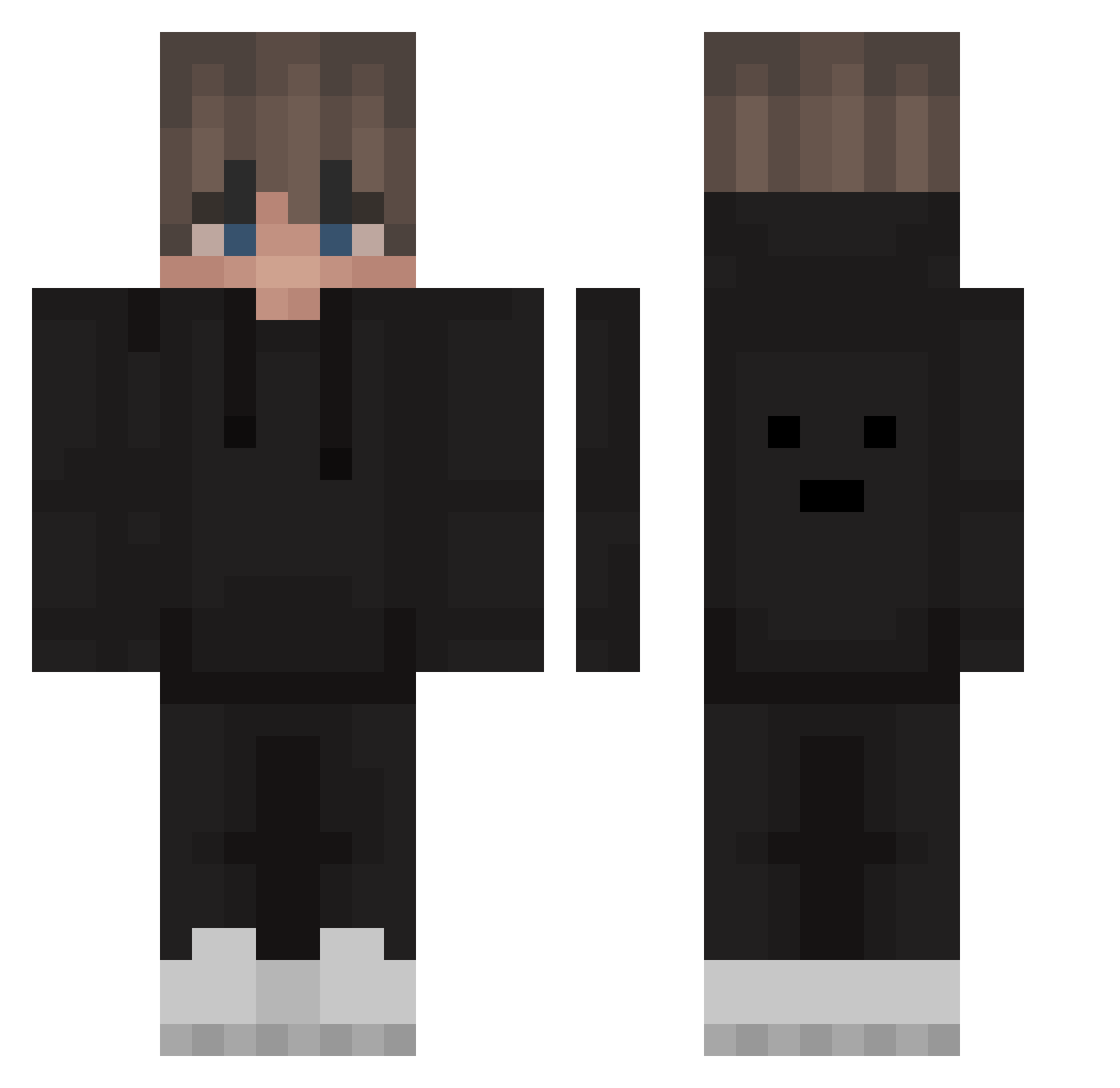 Kidik1120 Minecraft skin, front and back view