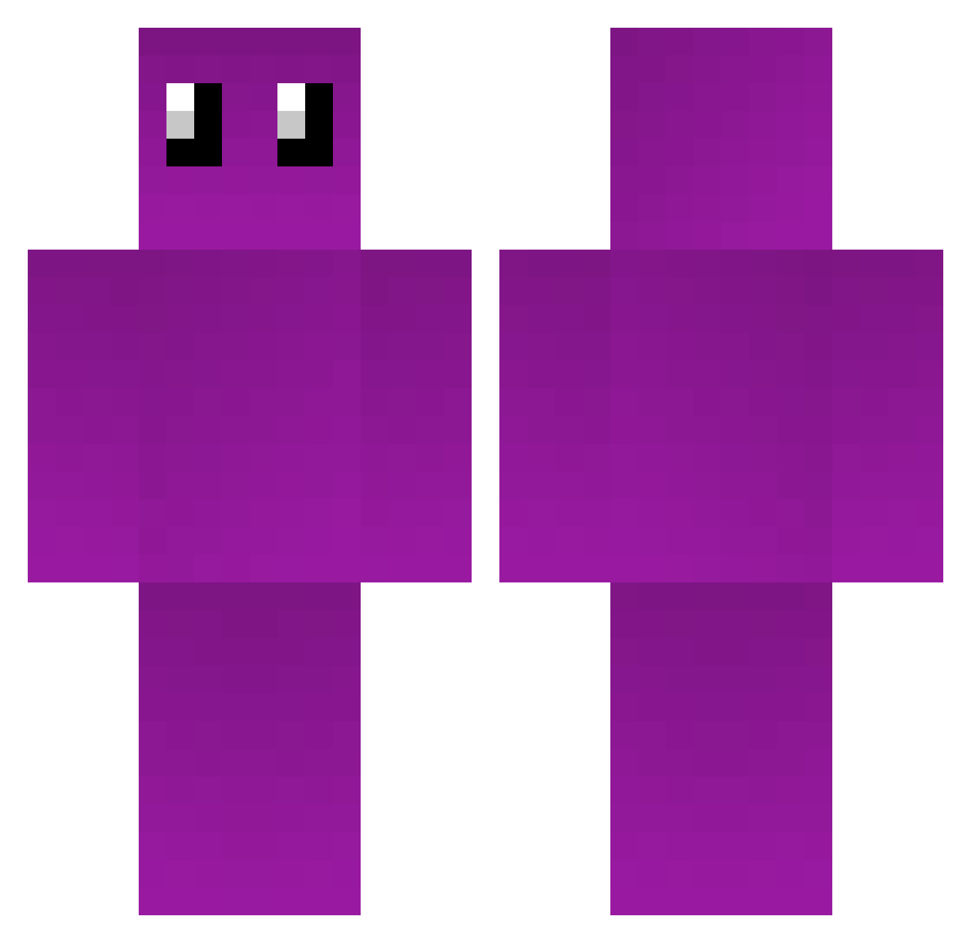 Purple Minecraft skin, front and back view