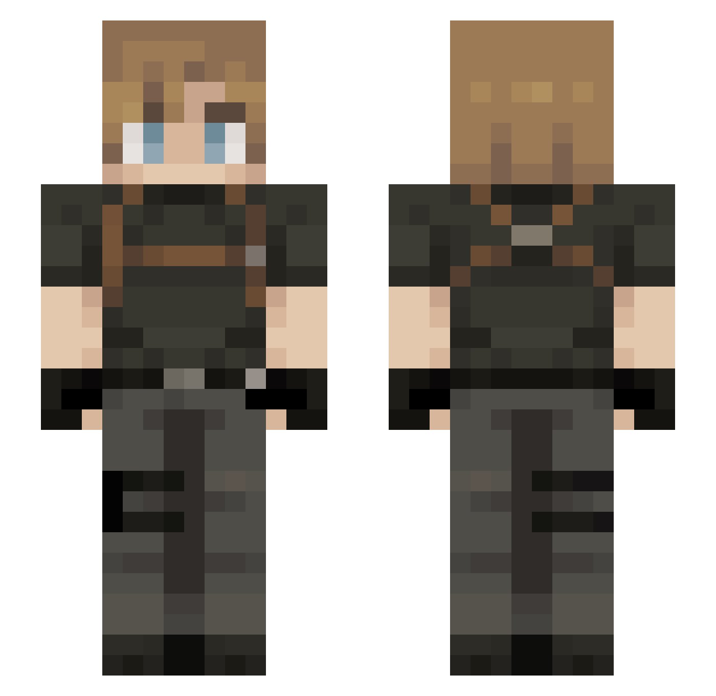 AngelTheVoo Minecraft skin, front and back view