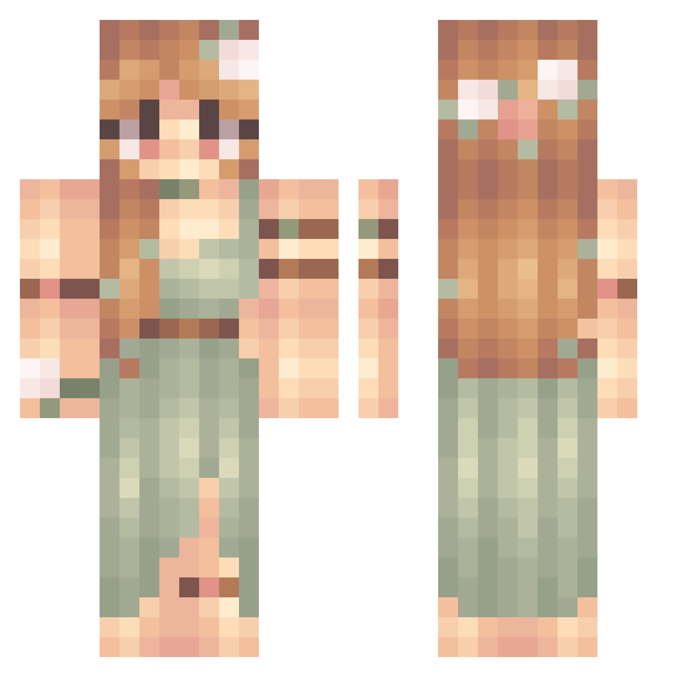XxLostSoulx Minecraft skin, front and back view