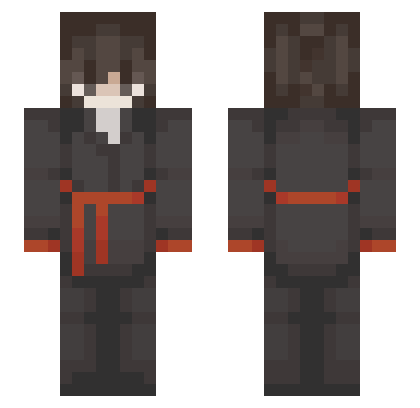 vallyexe Minecraft skin, front and back view