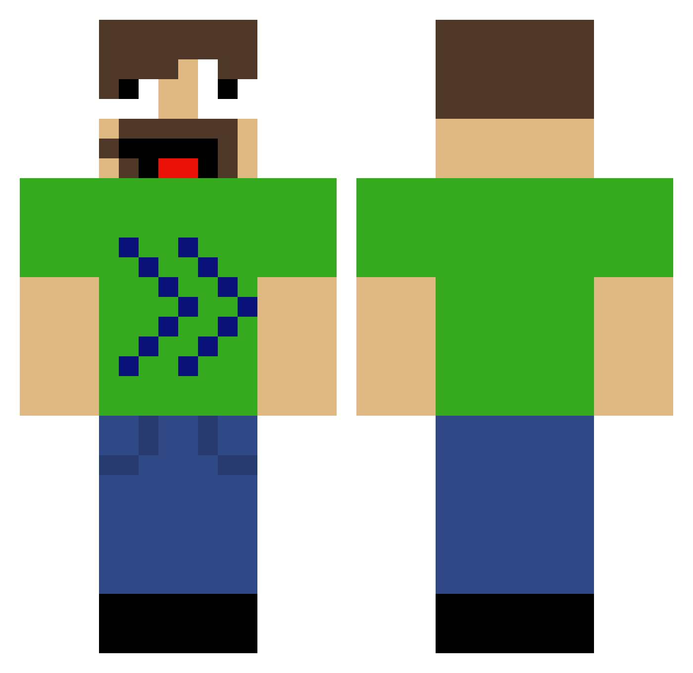 Thomaseeno Minecraft skin, front and back view