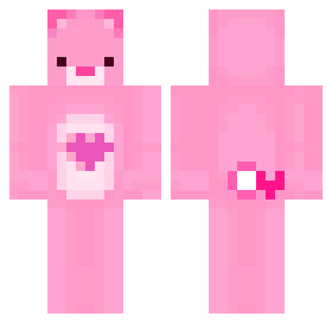 Hackhwi Minecraft skin, front and back view