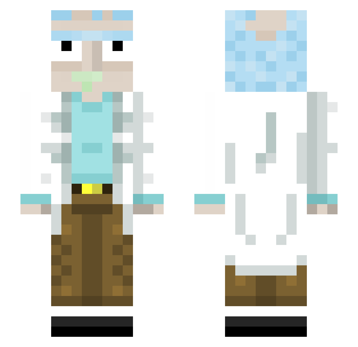 paulogame Minecraft skin, front and back view