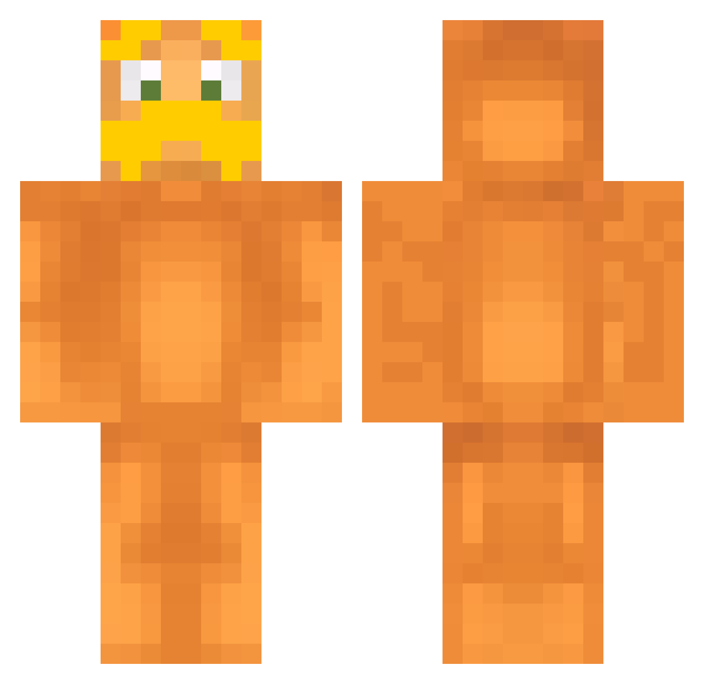 Fruitlessness Minecraft skin, front and back view