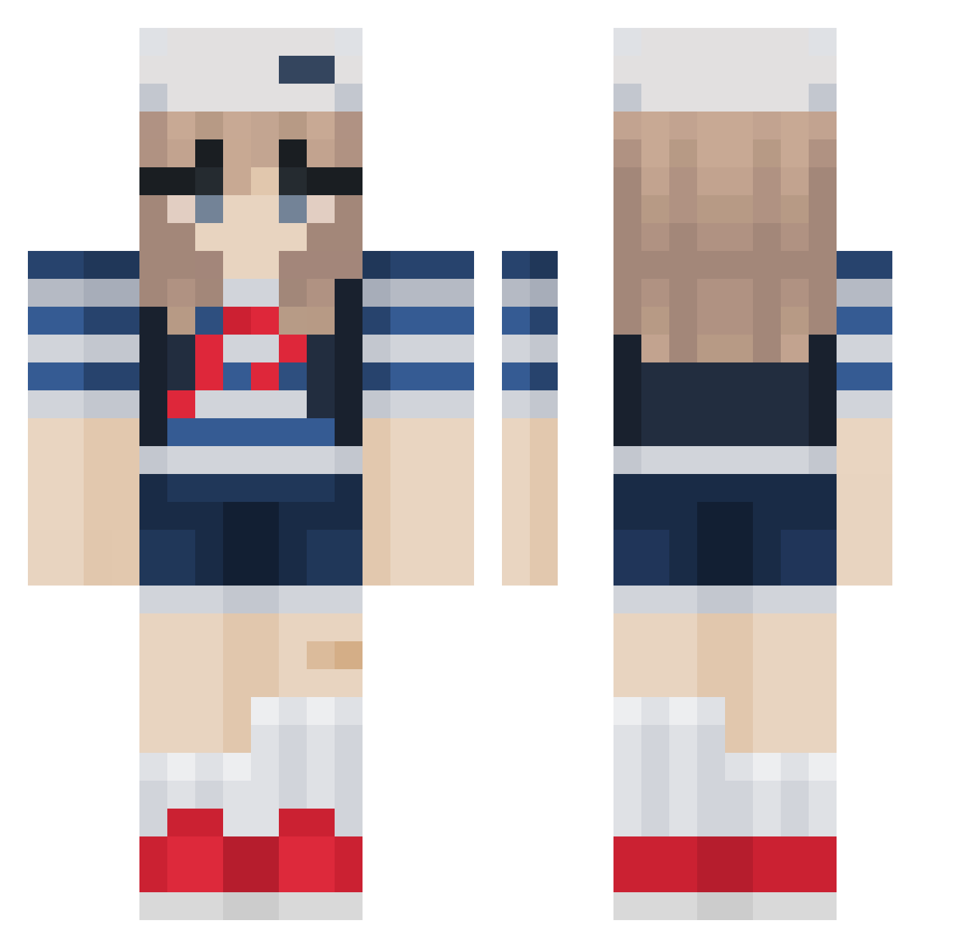 Sr_Joestar Minecraft skin, front and back view