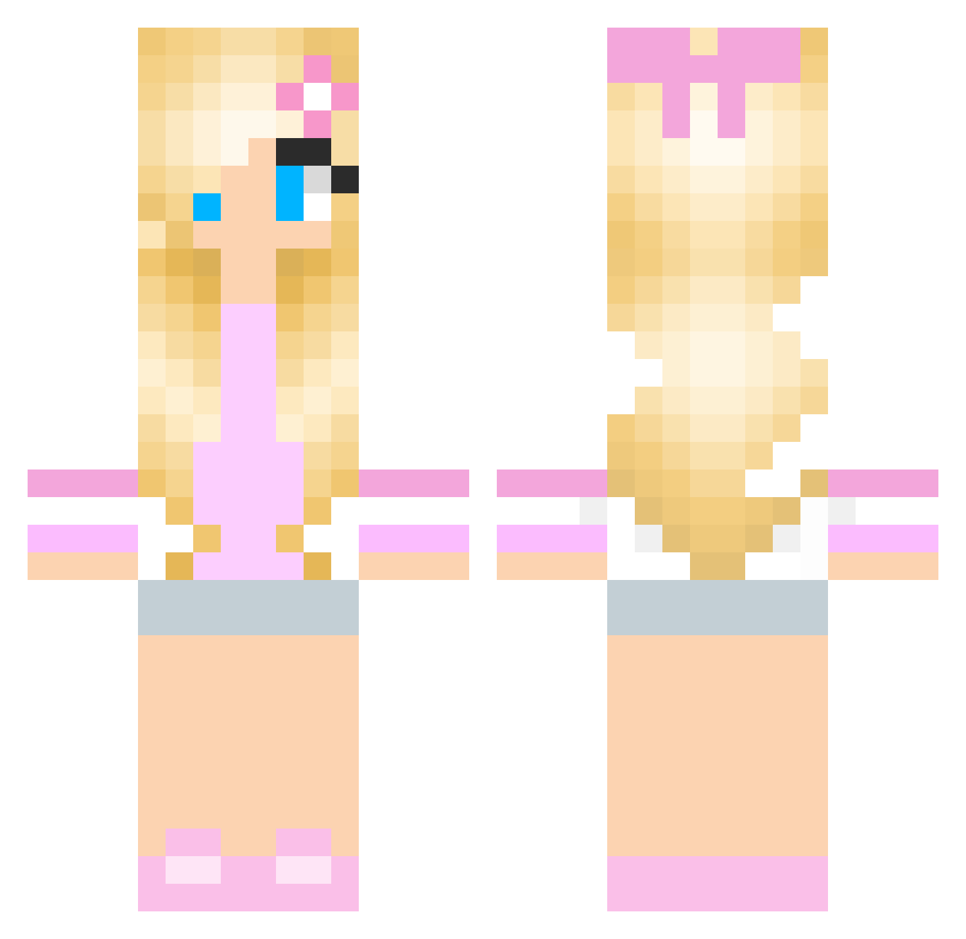MeruPup Minecraft skin, front and back view