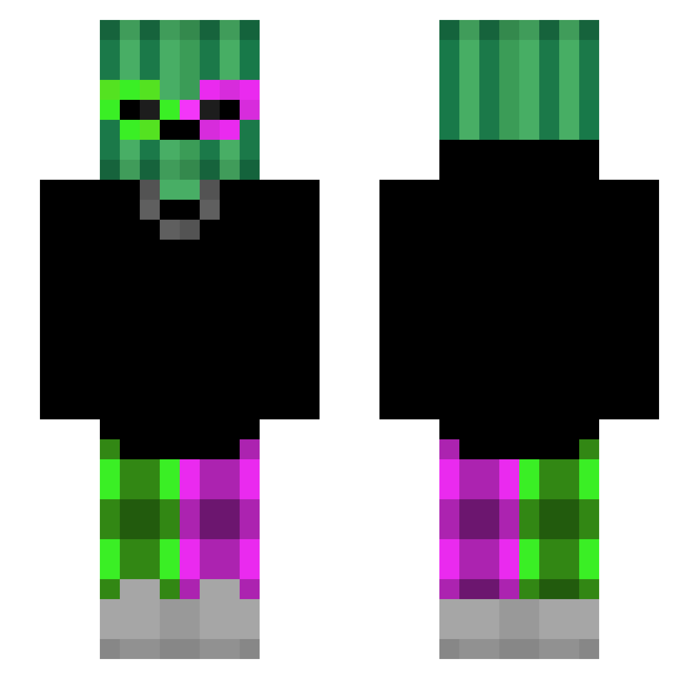 rbongoo Minecraft skin, front and back view