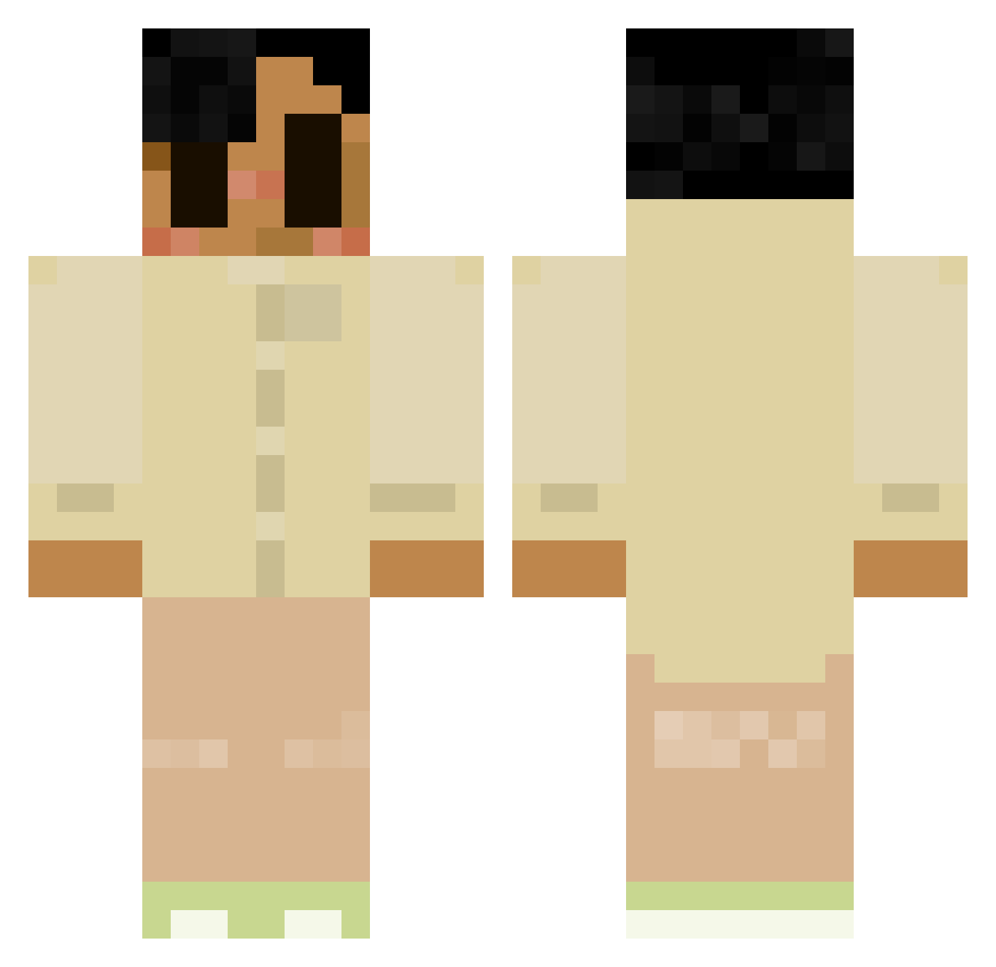 the_brazilian Minecraft skin, front and back view