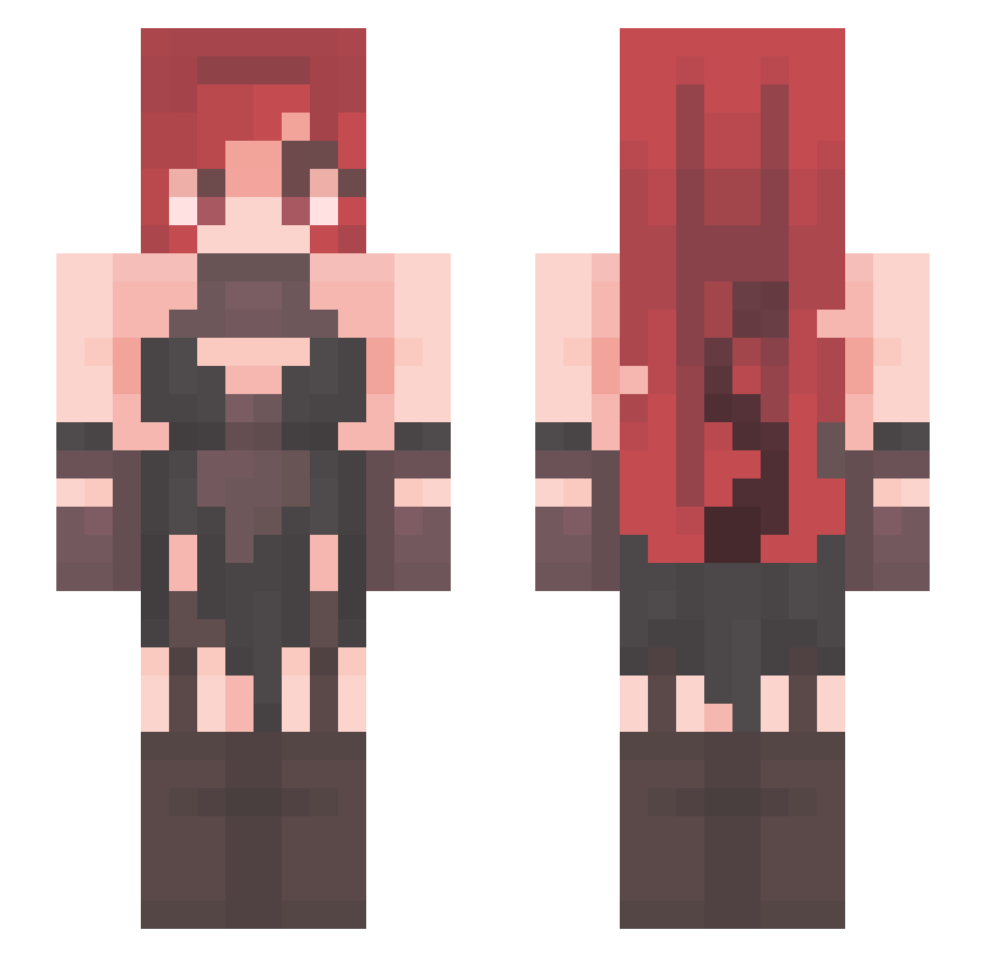 succubiz Minecraft skin, front and back view