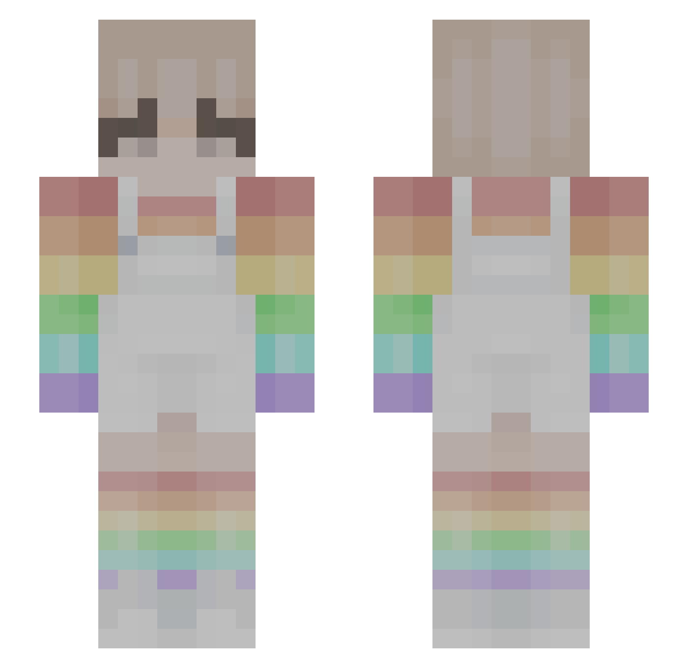 Turtle56 Minecraft skin, front and back view