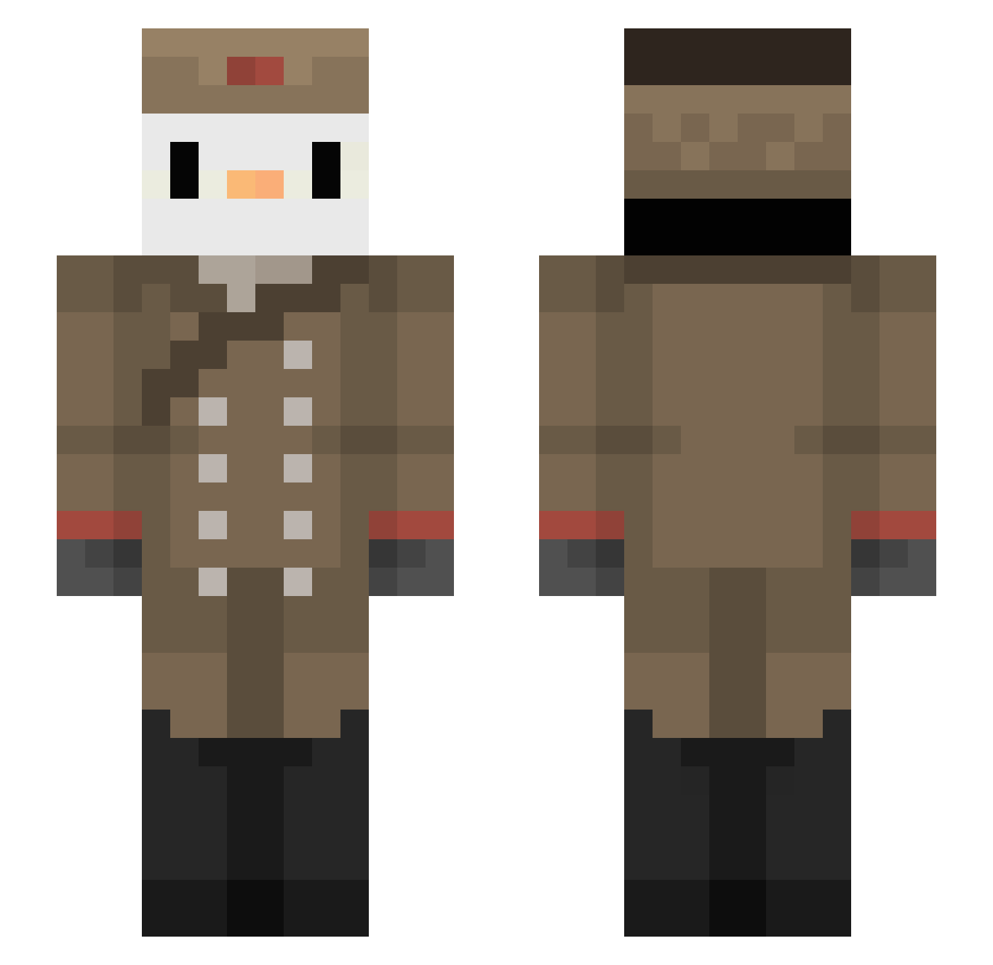 AlexHevesi Minecraft skin, front and back view