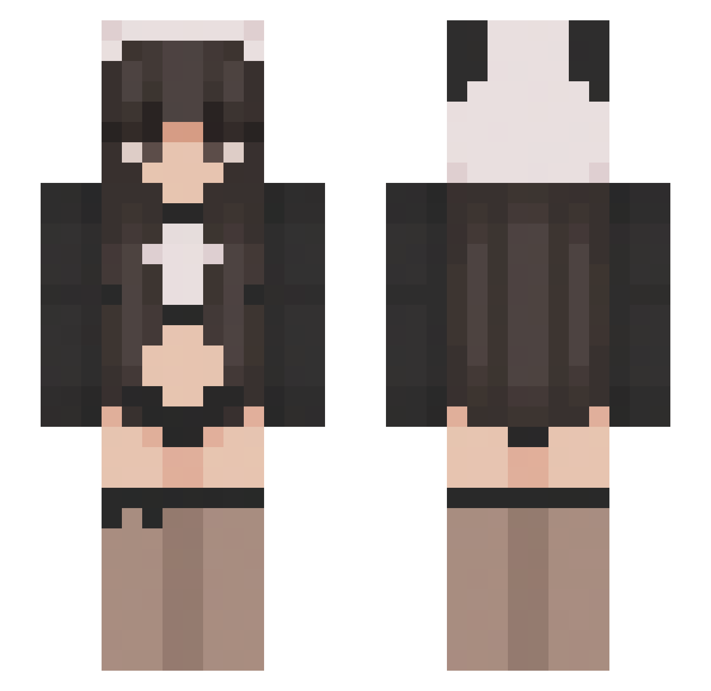62t Minecraft skin, front and back view