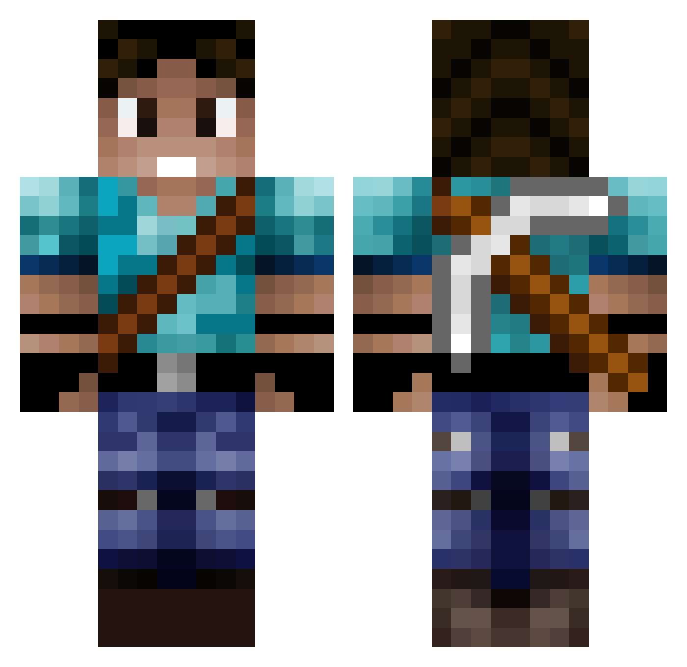 LeU5er Minecraft skin, front and back view