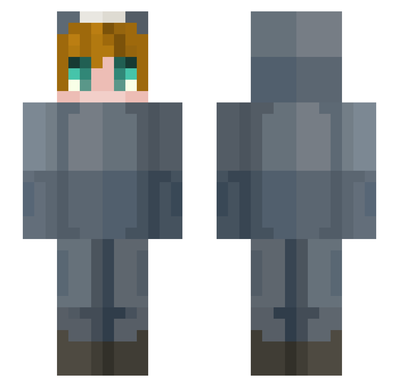 RhinoFS Minecraft skin, front and back view