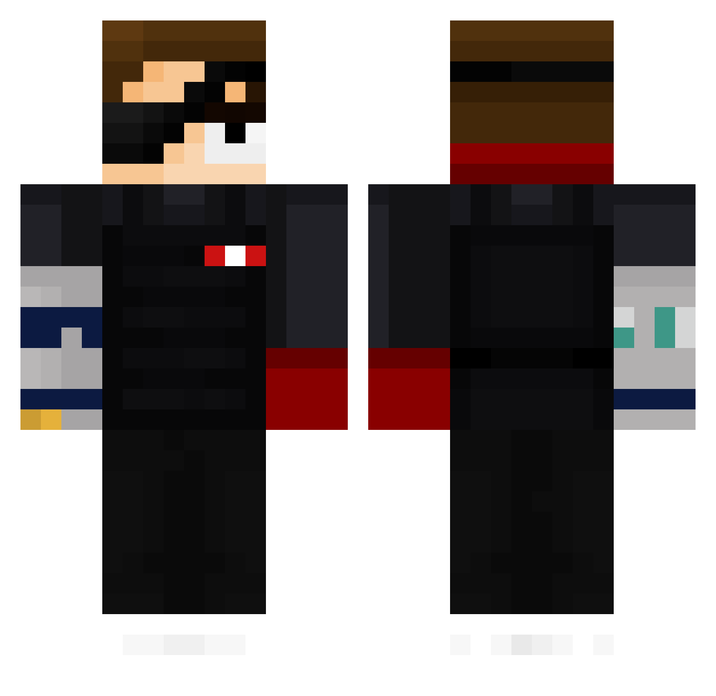 GlowingBalls Minecraft skin, front and back view