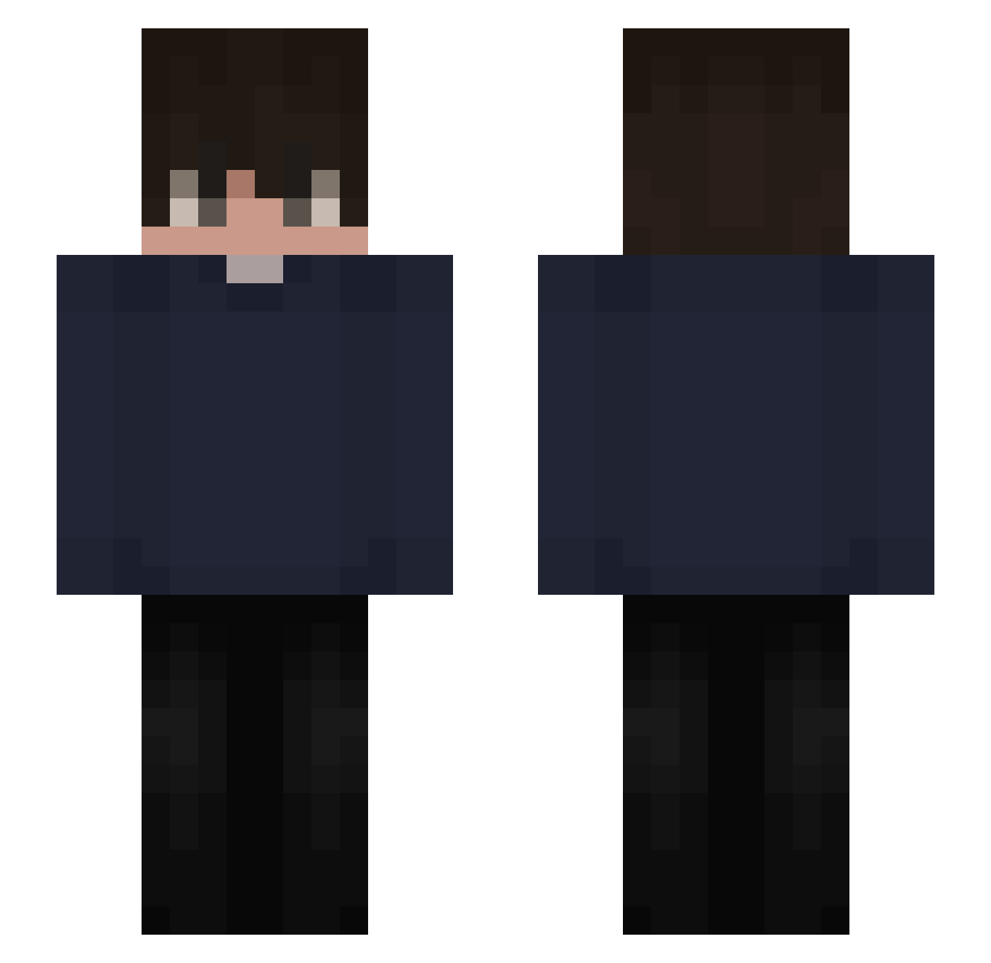 Czvns Minecraft skin, front and back view