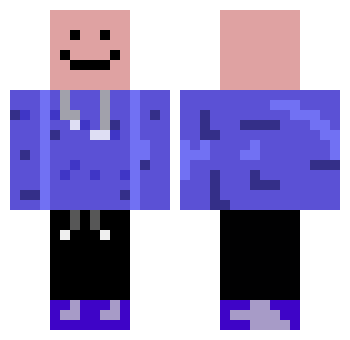 AllKnownM4 Minecraft skin, front and back view