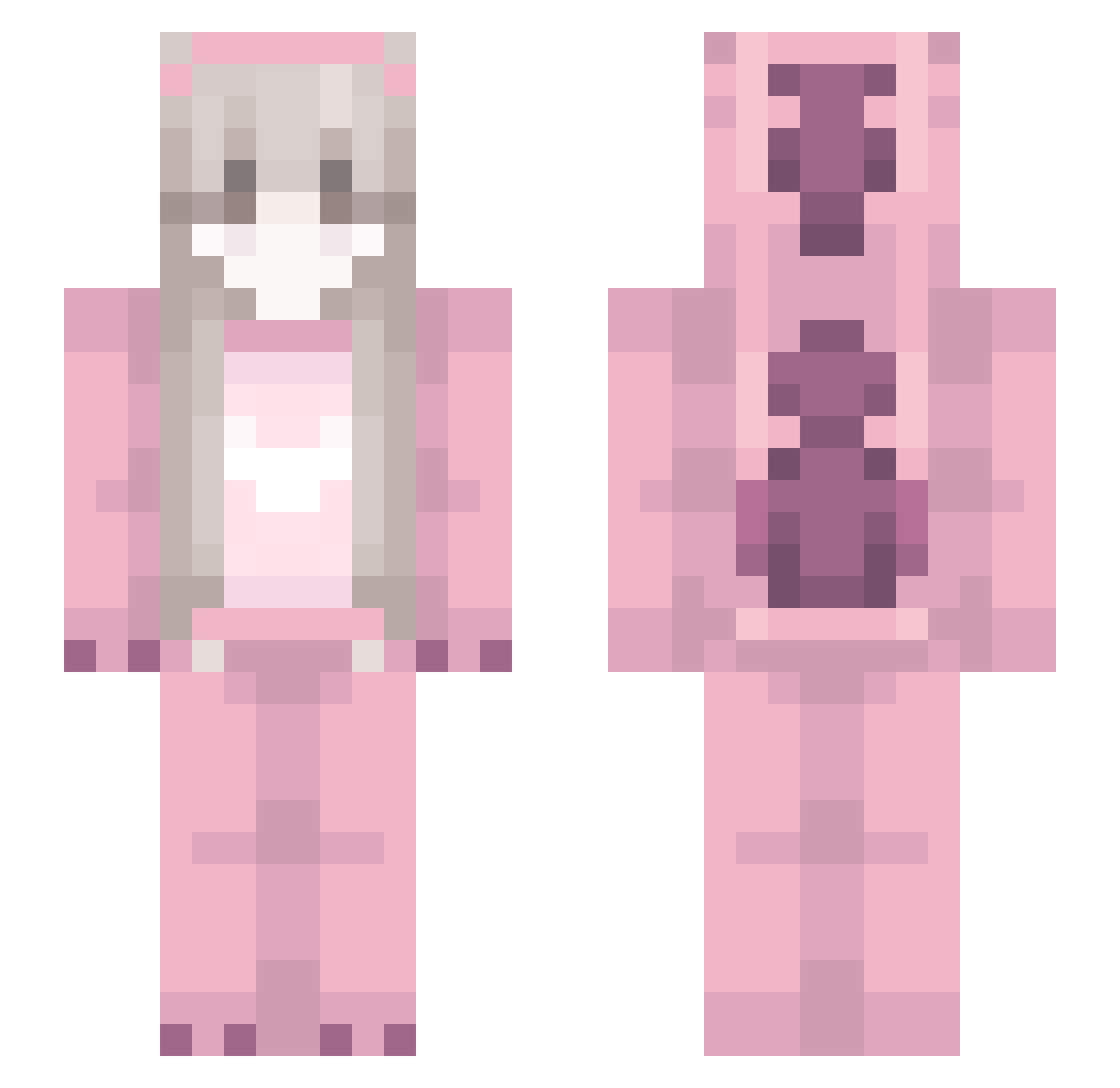 mohimself Minecraft skin, front and back view