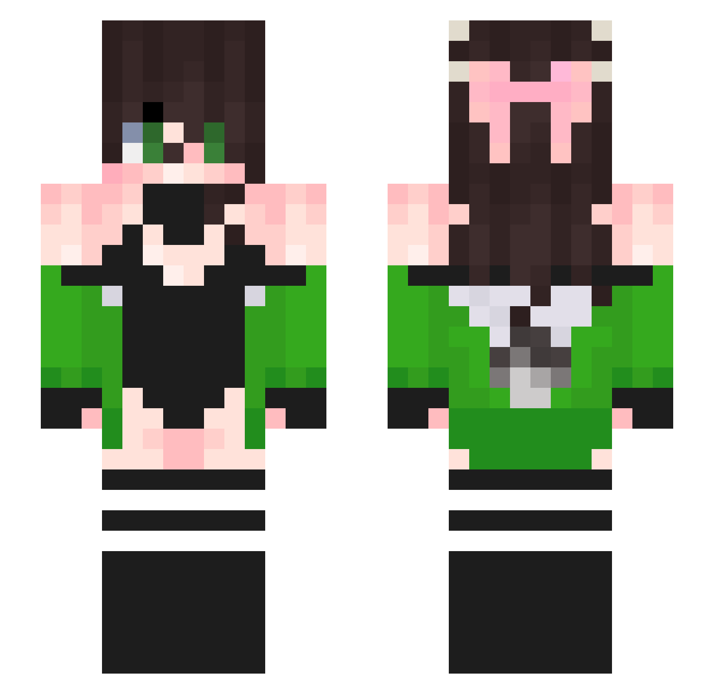 SharingPaladin Minecraft skin, front and back view