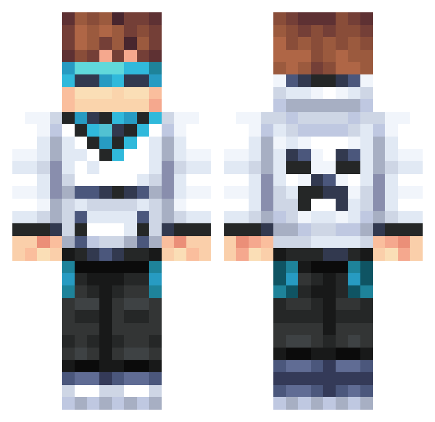 Rhommulus Minecraft skin, front and back view