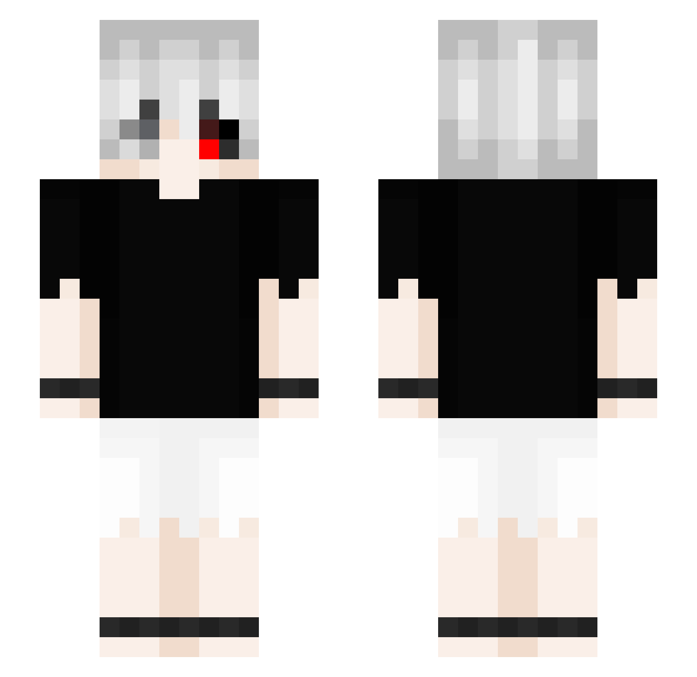 pockyfan Minecraft skin, front and back view