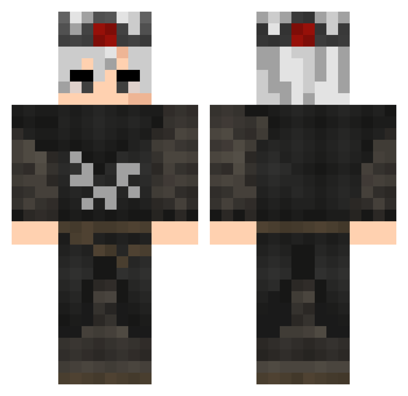 uhVortex Minecraft skin, front and back view